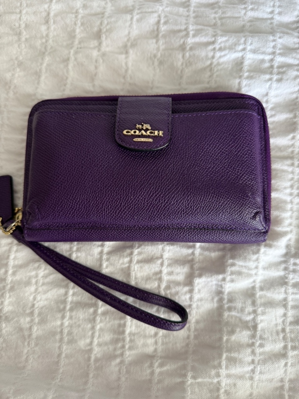 Coach Zippered Wallet/Wristlet with Snap Front Pocket